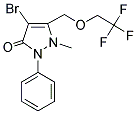 4-BROMO-2-METHYL-1-PHENYL-3-((2,2,2-TRIFLUOROETHOXY)METHYL)-3-PYRAZOLIN-5-ONE Struktur