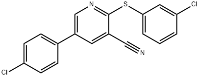 5-(4-CHLOROPHENYL)-2-[(3-CHLOROPHENYL)SULFANYL]NICOTINONITRILE Struktur