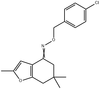 2,6,6-TRIMETHYL-6,7-DIHYDRO-1-BENZOFURAN-4(5H)-ONE O-(4-CHLOROBENZYL)OXIME Struktur