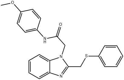 N-(4-METHOXYPHENYL)-2-(2-[(PHENYLSULFANYL)METHYL]-1H-1,3-BENZIMIDAZOL-1-YL)ACETAMIDE Struktur