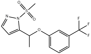 1-(METHYLSULFONYL)-5-(1-[3-(TRIFLUOROMETHYL)PHENOXY]ETHYL)-1H-PYRAZOLE Struktur