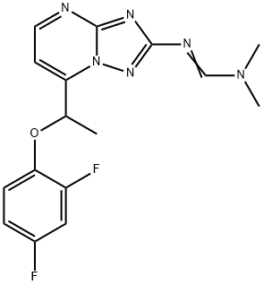 N'-(7-[1-(2,4-DIFLUOROPHENOXY)ETHYL][1,2,4]TRIAZOLO[1,5-A]PYRIMIDIN-2-YL)-N,N-DIMETHYLIMINOFORMAMIDE Struktur