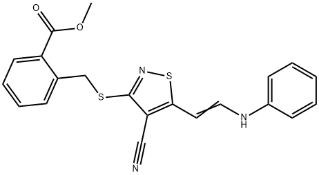 METHYL 2-(([5-(2-ANILINOVINYL)-4-CYANO-3-ISOTHIAZOLYL]SULFANYL)METHYL)BENZENECARBOXYLATE Struktur