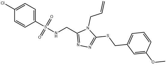 N-((4-ALLYL-5-[(3-METHOXYBENZYL)SULFANYL]-4H-1,2,4-TRIAZOL-3-YL)METHYL)-4-CHLOROBENZENESULFONAMIDE Struktur