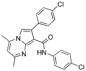 N,7-BIS(4-CHLOROPHENYL)-2,4-DIMETHYLPYRROLO[1,2-A]PYRIMIDINE-8-CARBOXAMIDE Struktur