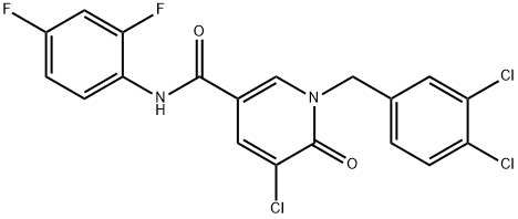 5-CHLORO-1-(3,4-DICHLOROBENZYL)-N-(2,4-DIFLUOROPHENYL)-6-OXO-1,6-DIHYDRO-3-PYRIDINECARBOXAMIDE Struktur