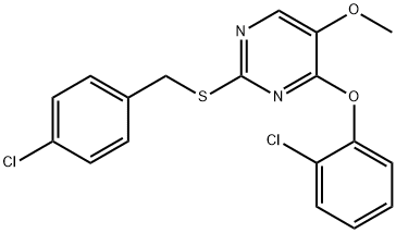 2-[(4-CHLOROBENZYL)SULFANYL]-4-(2-CHLOROPHENOXY)-5-METHOXYPYRIMIDINE Struktur