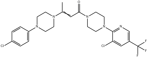 3-[4-(4-CHLOROPHENYL)PIPERAZINO]-1-(4-[3-CHLORO-5-(TRIFLUOROMETHYL)-2-PYRIDINYL]PIPERAZINO)-2-BUTEN-1-ONE Struktur