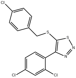 4-CHLOROBENZYL 4-(2,4-DICHLOROPHENYL)-1,2,3-THIADIAZOL-5-YL SULFIDE Struktur