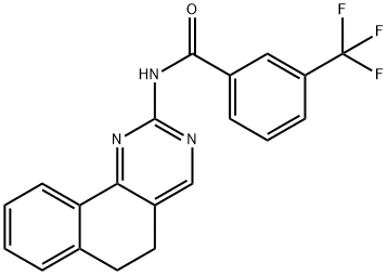 N-(5,6-DIHYDROBENZO[H]QUINAZOLIN-2-YL)-3-(TRIFLUOROMETHYL)BENZENECARBOXAMIDE Struktur