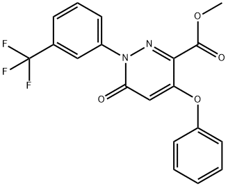 METHYL 6-OXO-4-PHENOXY-1-[3-(TRIFLUOROMETHYL)PHENYL]-1,6-DIHYDRO-3-PYRIDAZINECARBOXYLATE Struktur