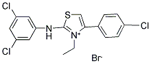 4-(4-CHLOROPHENYL)-2-(3,5-DICHLOROANILINO)-3-ETHYL-1,3-THIAZOL-3-IUM BROMIDE Struktur