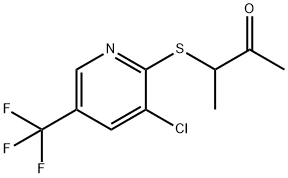 3-([3-CHLORO-5-(TRIFLUOROMETHYL)-2-PYRIDINYL]SULFANYL)-2-BUTANONE Struktur