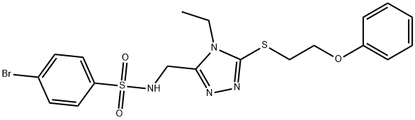 4-BROMO-N-((4-ETHYL-5-[(2-PHENOXYETHYL)SULFANYL]-4H-1,2,4-TRIAZOL-3-YL)METHYL)BENZENESULFONAMIDE Struktur