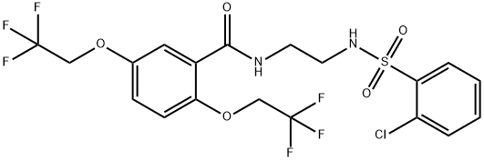 N-(2-([(2-CHLOROPHENYL)SULFONYL]AMINO)ETHYL)-2,5-BIS(2,2,2-TRIFLUOROETHOXY)BENZENECARBOXAMIDE Struktur