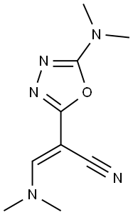 3-(DIMETHYLAMINO)-2-[5-(DIMETHYLAMINO)-1,3,4-OXADIAZOL-2-YL]ACRYLONITRILE Struktur