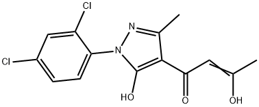 1-[1-(2,4-DICHLOROPHENYL)-5-HYDROXY-3-METHYL-1H-PYRAZOL-4-YL]-3-HYDROXY-2-BUTEN-1-ONE Struktur