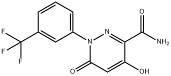 4-HYDROXY-6-OXO-1-[3-(TRIFLUOROMETHYL)PHENYL]-1,6-DIHYDRO-3-PYRIDAZINECARBOXAMIDE Struktur