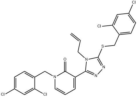 3-(4-ALLYL-5-[(2,4-DICHLOROBENZYL)SULFANYL]-4H-1,2,4-TRIAZOL-3-YL)-1-(2,4-DICHLOROBENZYL)-2(1H)-PYRIDINONE Struktur