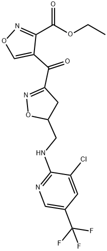 ETHYL 4-([5-(([3-CHLORO-5-(TRIFLUOROMETHYL)-2-PYRIDINYL]AMINO)METHYL)-4,5-DIHYDRO-3-ISOXAZOLYL]CARBONYL)-3-ISOXAZOLECARBOXYLATE Struktur