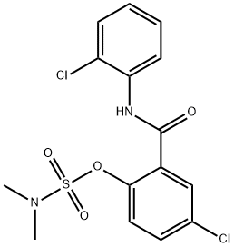 4-CHLORO-2-[(2-CHLOROANILINO)CARBONYL]PHENYL-N,N-DIMETHYLSULFAMATE Struktur