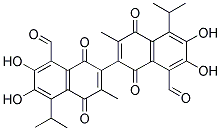 6',6,7',7-TETRAHYDROXY-5',5-DIISOPROPYL-3',3-DIMETHYL-[2,2'-BINAPHTHALENE]-1,1',4,4'-TETRAONE-8,8'-DICARBOXYALDEHYDE Struktur