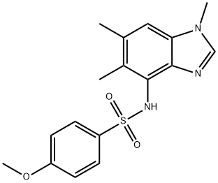 4-METHOXY-N-(1,5,6-TRIMETHYL-1H-1,3-BENZIMIDAZOL-4-YL)BENZENESULFONAMIDE Struktur