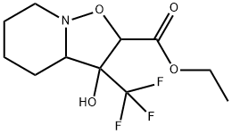 3-HYDROXY-3-TRIFLUOROMETHYL-HEXAHYDRO-ISOXAZOLO[2,3-A]PYRIDINE-2-CARBOXYLIC ACID ETHYL ESTER Struktur