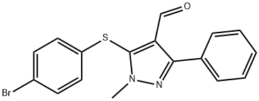 5-[(4-BROMOPHENYL)SULFANYL]-1-METHYL-3-PHENYL-1H-PYRAZOLE-4-CARBALDEHYDE Struktur