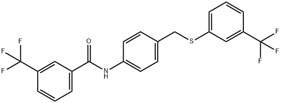 3-(TRIFLUOROMETHYL)-N-[4-(([3-(TRIFLUOROMETHYL)PHENYL]SULFANYL)METHYL)PHENYL]BENZENECARBOXAMIDE Struktur