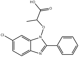 2-[(6-CHLORO-2-PHENYL-1H-1,3-BENZIMIDAZOL-1-YL)OXY]PROPANOIC ACID Struktur