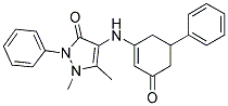 2,3-DIMETHYL-4-((3-OXO-5-PHENYLCYCLOHEX-1-ENYL)AMINO)-1-PHENYL-3-PYRAZOLIN-5-ONE Struktur