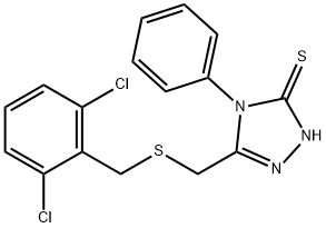 5-([(2,6-DICHLOROBENZYL)SULFANYL]METHYL)-4-PHENYL-4H-1,2,4-TRIAZOL-3-YLHYDROSULFIDE Struktur