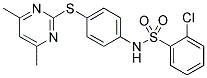 N-[4-[(4,6-DIMETHYLPYRIMIDIN-2-YL)THIO]PHENYL]-2-CHLOROBENZENESULFONAMIDE Struktur