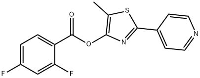 5-METHYL-2-(4-PYRIDINYL)-1,3-THIAZOL-4-YL 2,4-DIFLUOROBENZENECARBOXYLATE Struktur