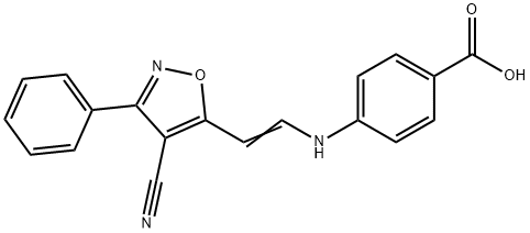 4-([2-(4-CYANO-3-PHENYL-5-ISOXAZOLYL)VINYL]AMINO)BENZENECARBOXYLIC ACID Struktur