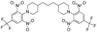 1-[2,6-DINITRO-4-(TRIFLUOROMETHYL)PHENYL]-4-(3-(1-[2,6-DINITRO-4-(TRIFLUOROMETHYL)PHENYL]-4-PIPERIDYL)PROPYL)PIPERIDINE Struktur