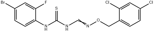 N-(4-BROMO-2-FLUOROPHENYL)-N'-(([(2,4-DICHLOROBENZYL)OXY]IMINO)METHYL)THIOUREA Struktur