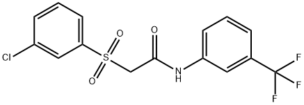 2-[(3-CHLOROPHENYL)SULFONYL]-N-[3-(TRIFLUOROMETHYL)PHENYL]ACETAMIDE Struktur