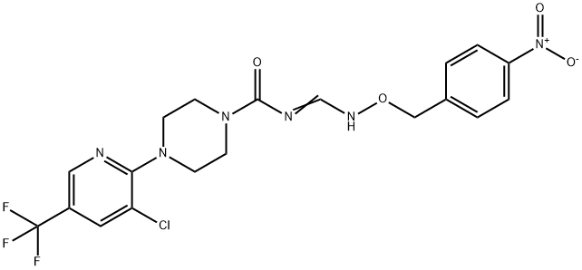 4-[3-CHLORO-5-(TRIFLUOROMETHYL)-2-PYRIDINYL]-N-(([(4-NITROBENZYL)OXY]AMINO)METHYLENE)TETRAHYDRO-1(2H)-PYRAZINECARBOXAMIDE Struktur