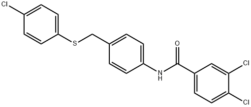 3,4-DICHLORO-N-(4-([(4-CHLOROPHENYL)SULFANYL]METHYL)PHENYL)BENZENECARBOXAMIDE Struktur