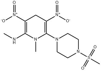 N,1-DIMETHYL-6-[4-(METHYLSULFONYL)PIPERAZINO]-3,5-DINITRO-1,4-DIHYDRO-2-PYRIDINAMINE Struktur