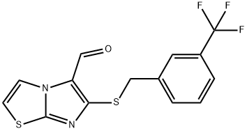 6-([3-(TRIFLUOROMETHYL)BENZYL]SULFANYL)IMIDAZO[2,1-B][1,3]THIAZOLE-5-CARBALDEHYDE Struktur