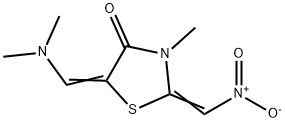 5-[(DIMETHYLAMINO)METHYLENE]-3-METHYL-2-(NITROMETHYLENE)-1,3-THIAZOLAN-4-ONE Struktur