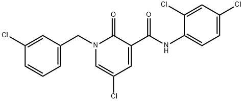 5-CHLORO-1-(3-CHLOROBENZYL)-N-(2,4-DICHLOROPHENYL)-2-OXO-1,2-DIHYDRO-3-PYRIDINECARBOXAMIDE Struktur