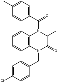 1-(4-CHLOROBENZYL)-3-METHYL-4-(4-METHYLBENZOYL)-3,4-DIHYDRO-2(1H)-QUINOXALINONE Struktur