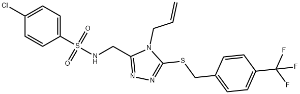 N-[(4-ALLYL-5-([4-(TRIFLUOROMETHYL)BENZYL]SULFANYL)-4H-1,2,4-TRIAZOL-3-YL)METHYL]-4-CHLOROBENZENESULFONAMIDE Struktur