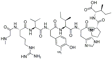 (3-[125I]IODOTYROSYL4)SAR1ILE8, ANGIOTENSIN II Struktur