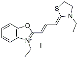 3-ETHYL-2-[3-(3-ETHYL-2(3H)-BENZOXAZOLINYLIDENE)-1-PROPENYL] THIAZOLIUM IODIDE Struktur