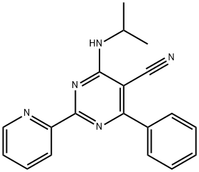 4-(ISOPROPYLAMINO)-6-PHENYL-2-(2-PYRIDINYL)-5-PYRIMIDINECARBONITRILE Struktur